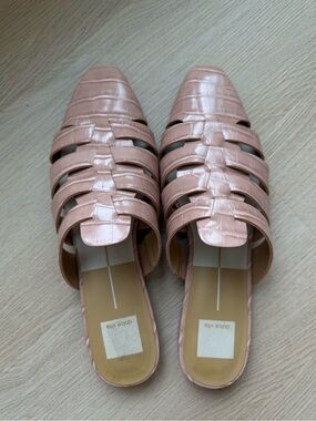 Dolce Vita Blush Quilted Strappy Slide Mules